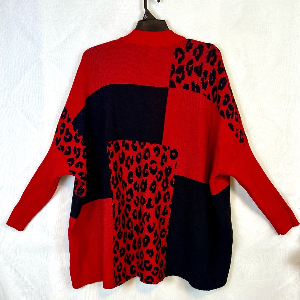 Ruby Rd Woman’s Oversize Drop Shoulder Lipstick Red Sweater - Picture 8 of 9